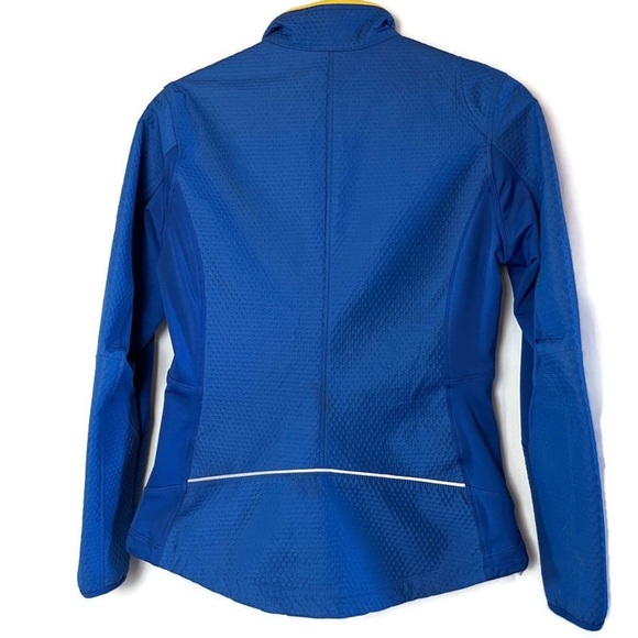 Nike Womens Sphere Pro Soft Shell Running Jacket Blue with Yellow Accents Small - Picture 2 of 16